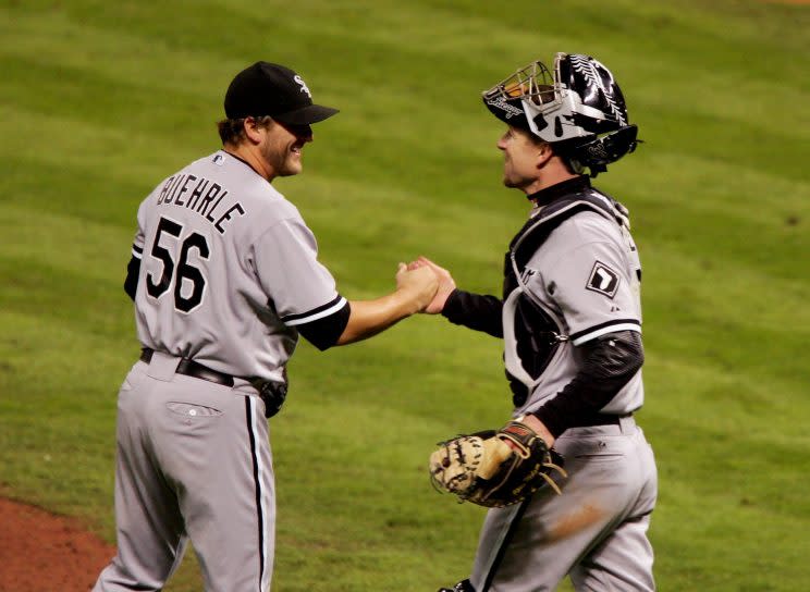 Mark Buehrle got the save in Game 3 of the 2005 World Series. (Getty Images)