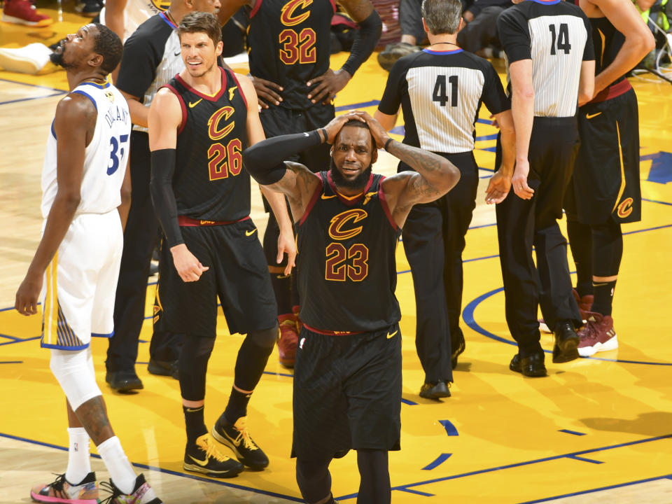 It was that kind of night for LeBron James and the Cavs in Game 1. (Getty Images)