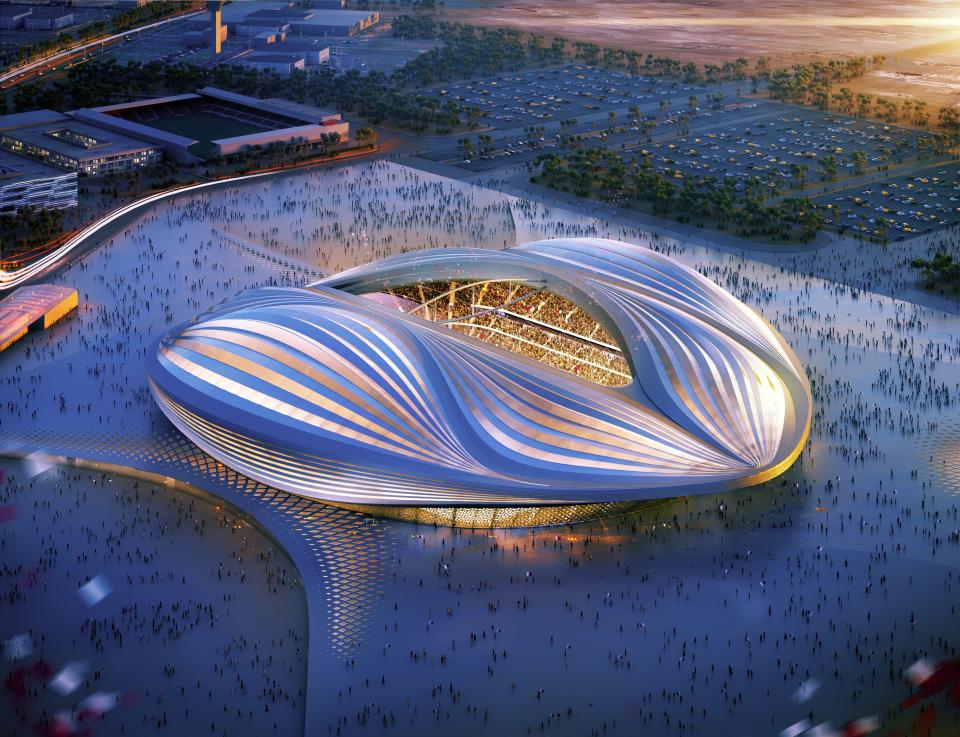 A rendered look at Al Wakrah Stadium.