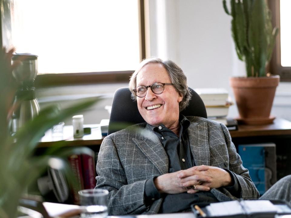 Stephen Rubin in his Henry Holt office, 2018, having quit Penguin Random House after the merger