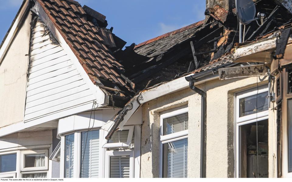 One of the houses caught up in the inferno