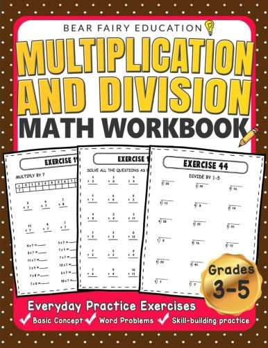 Multiplication and Division Math Workbook. Image via Amazon.