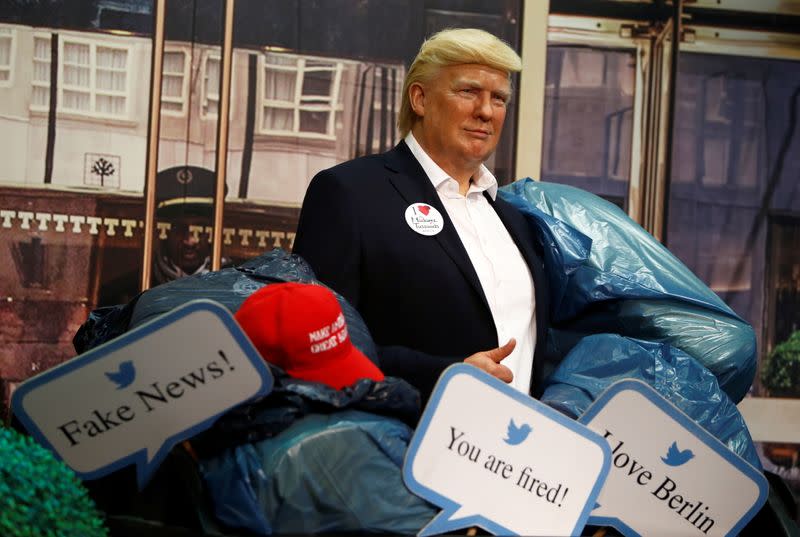 Trump wax figure put into a dumpster at Madame Tussauds in Berlin