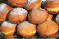 <b>Paczki (Poland)</b> <br> Paczki are made from an eggy, yeasted dough which is shaped and then filled with jam before being deep fried. They can then be dusted with icing sugar, drizzled with honey or flavoured with orange zest. They’re traditionally eaten in the run up to the Christian period of Lent. But if a trip to Poland’s out of the question, you can get them in some Polish stores over here.