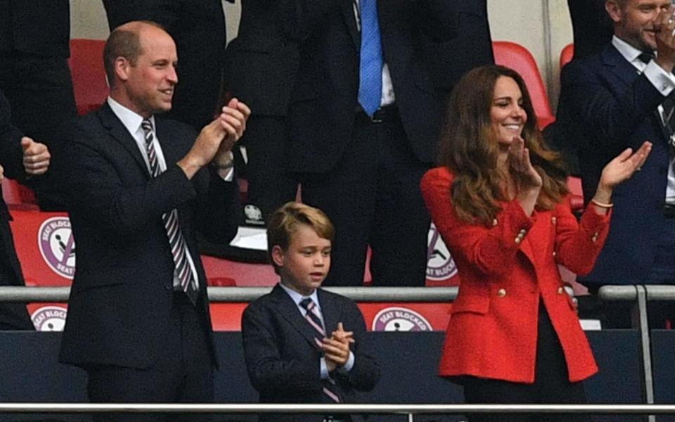 William, George and Kate cheer on England at Wembley Stadium during the Euros - AFP