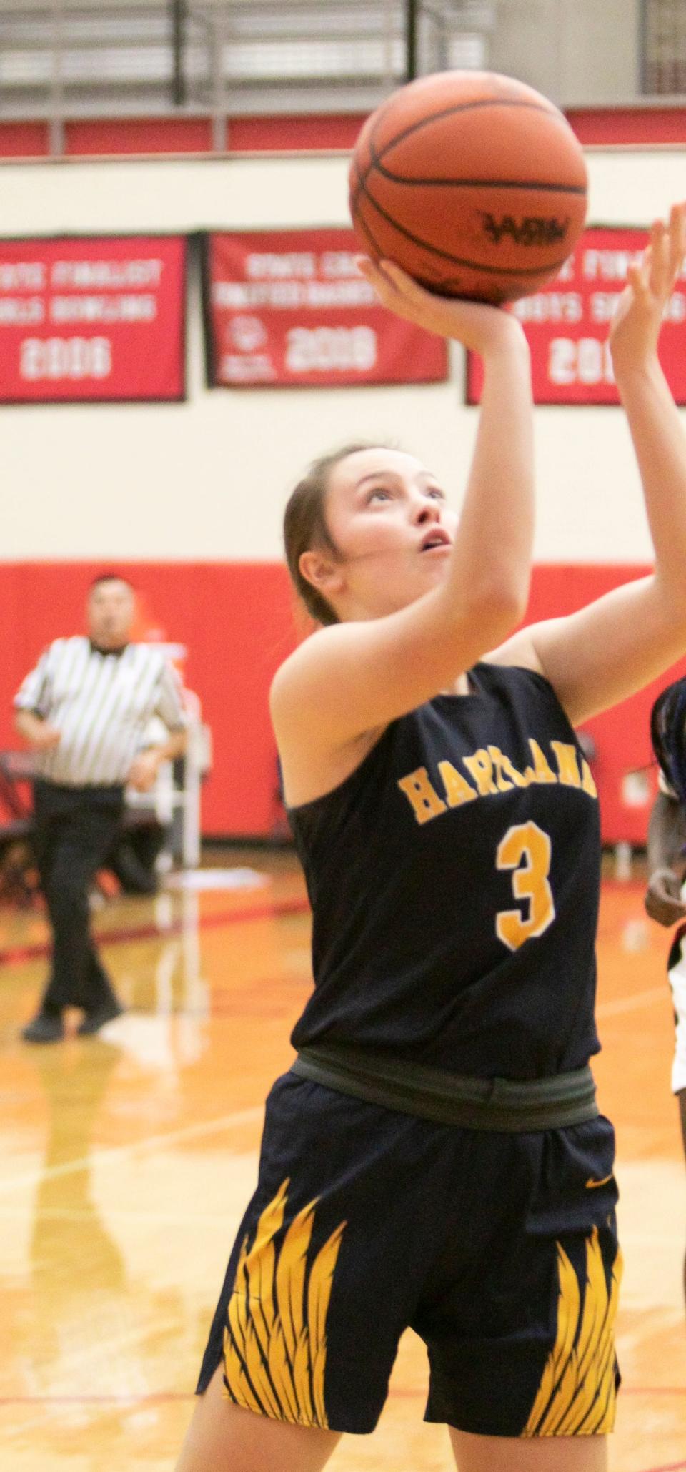 Hartland’s Jaylen Nokovich scored a key basket late in the game to maintain the Eagles' cushion in a 51-44 victory over Grand Blanc on Tuesday, Nov. 29, 2022.