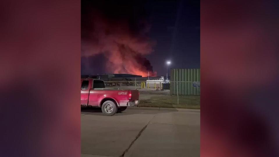 PHOTO: In a video posted to Instagram, an explosion is seen, March 4, 2024, in Clinton Township, Mich. (@smhegzz14/Instagram)