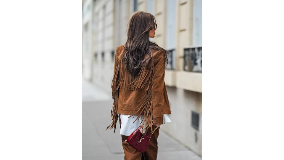 Heart Evangelista dons a YSL suede fringed jacket and we can't get enough of it