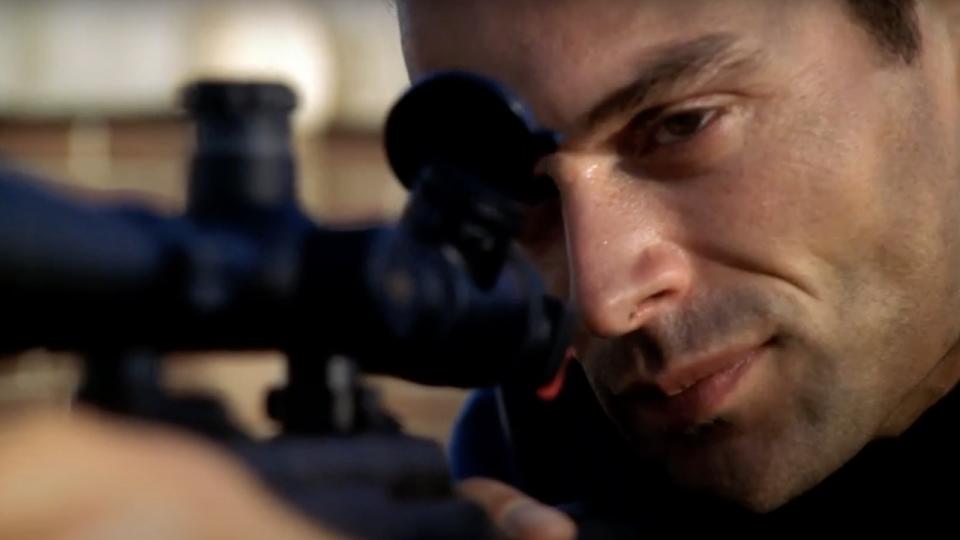 Ari Haswari looking through sniper rifle scope after killing in Caitlin Todd in NCIS