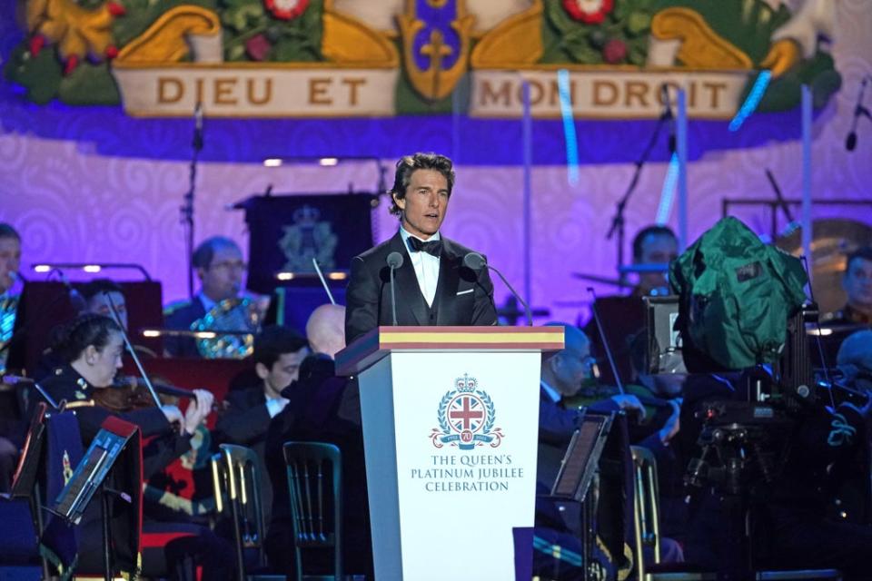 Tom Cruise during the A Gallop Through History Platinum Jubilee celebration (Steve Parsons/PA) (PA Wire)