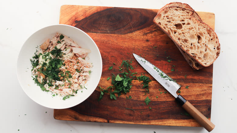 Chicken tossed with fresh herbs