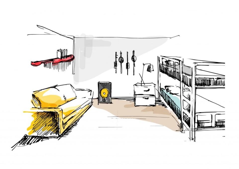 AirbnbxG-Dragon_Dukyang Studio_Sketch-music room