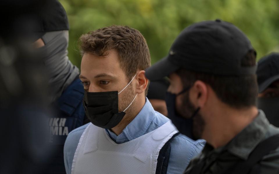 Anagnostopoulos arrived at court wearing a bulletproof vest - AP