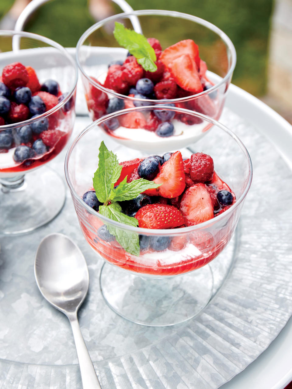 White Balsamic-Marinated Berries with Sweet Buttermilk Curd