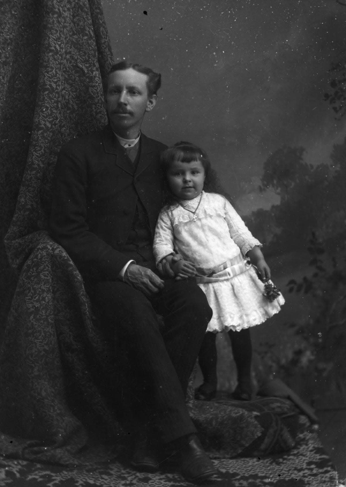 George W. Saxon and daughter Elizabeth circa 1890 - a Civil War veteran Saxon founded what would become the Capital City Bank Group in a Tallahassee dry goods store