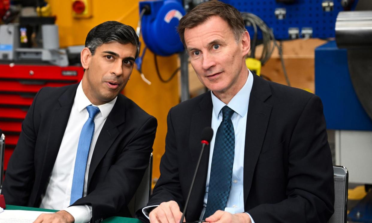 <span>Chancellor Jeremy Hunt has faced pressure from prime minister Rishi Sunak to deliver pre-election tax cuts. </span><span>Photograph: Paul Ellis/PA</span>