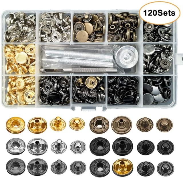 Metal Snap Button Kit Fasteners, Metal Pression Fasteners