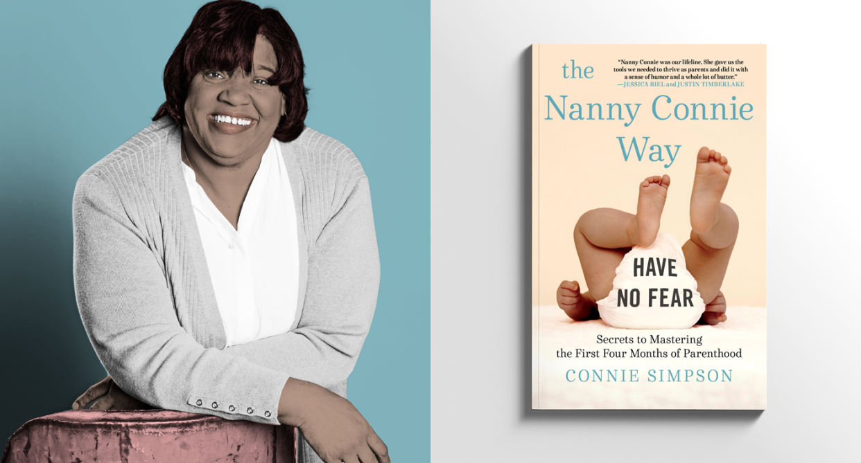 Connie Simpson, aka Nanny Connie, and her new book, out now. (Photos: Courtesy of Nanny Connie/Quinn Lemmers for Yahoo Lifestyle)