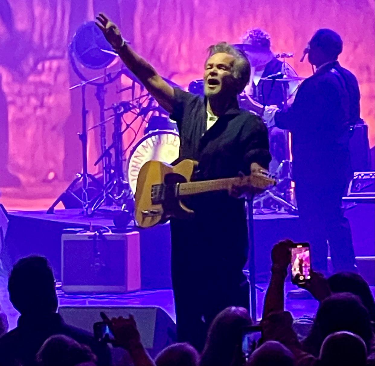 John Mellencamp performs during a stop on his Live and In Person Tour on Monday night at The Weidner in Green Bay.