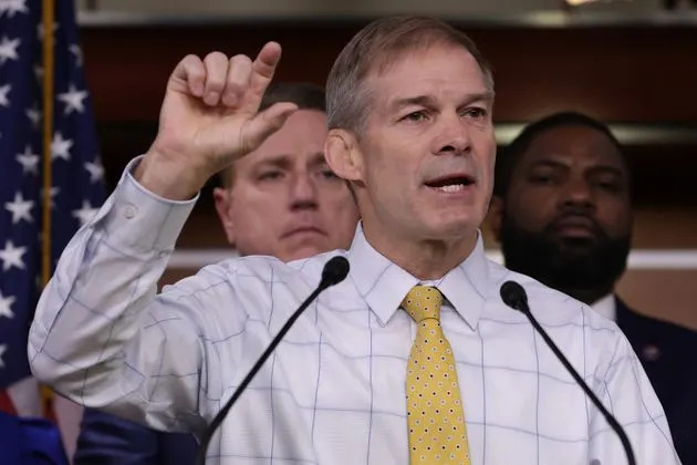 Rep. Jim Jordan (R-Ohio), ranking member of the House Judiciary Committee, speaks during a news conference at the U.S. Capitol on Nov. 17.