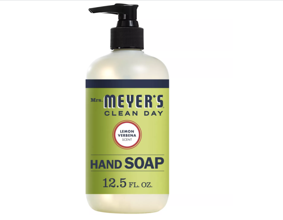 <p><strong>Mrs. Meyer's Clean Day</strong></p><p>target.com</p><p><strong>$3.99</strong></p><p><a href="https://www.target.com/p/mrs-meyer-s-hand-soap-lemon-verbena-12-5oz/-/A-13315171" rel="nofollow noopener" target="_blank" data-ylk="slk:Shop Now;elm:context_link;itc:0;sec:content-canvas" class="link ">Shop Now</a></p><p>An undisputed champ of drugstore hand soaps, the Lemon Verbena scent from Mrs. Meyer's Clean Day is a playful—and much more appealing—take on the classic citrus-y fragrances typically used in household products. </p>