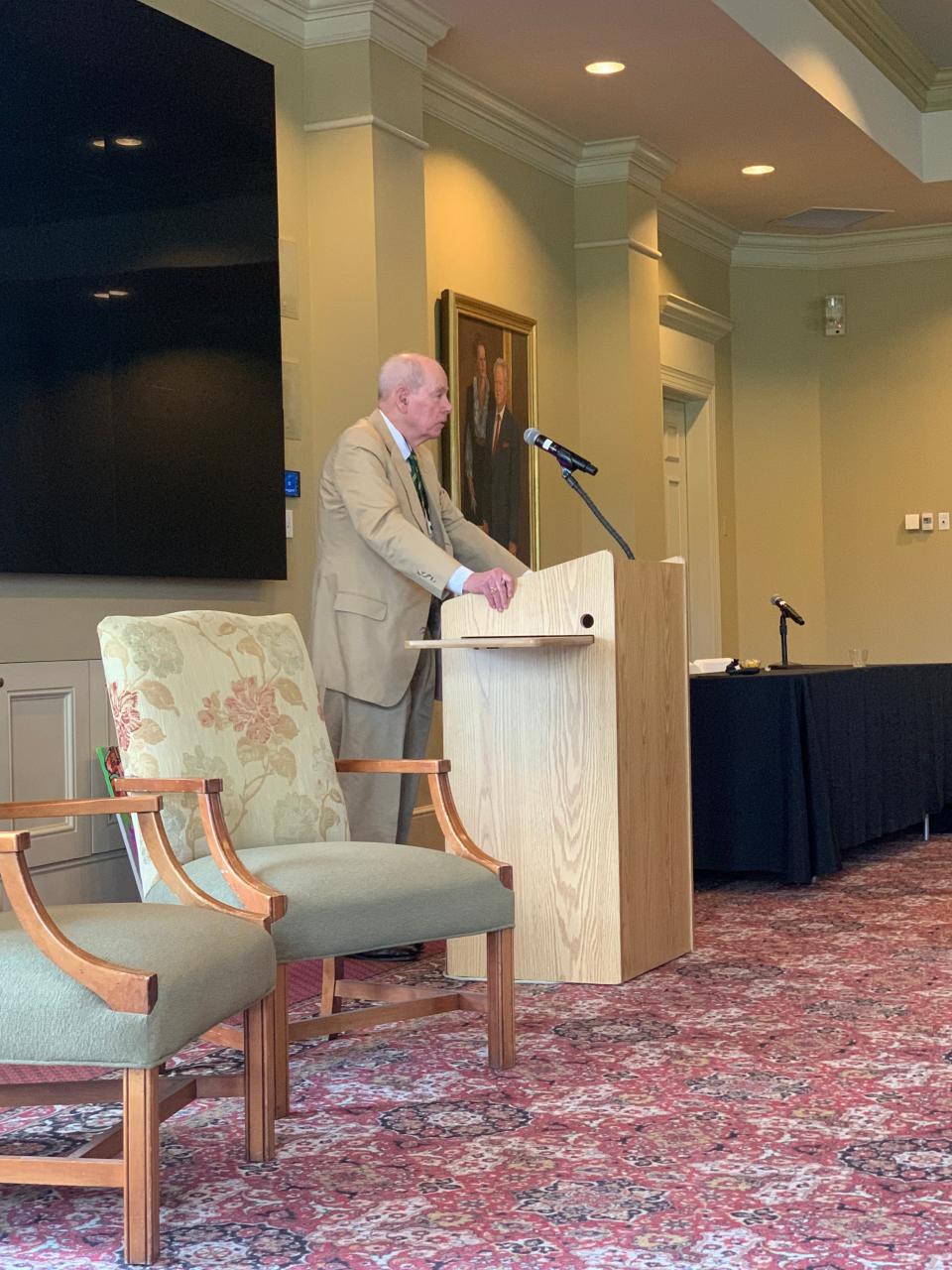 Former Chief Justice for the South Carolina Supreme Court, Costa Pleicones, shared his experience in a death penalty case where he believed the man executed was innocent. Pleicones was a speaker at the South Carolina Innocence and Justice conference held on May 3, 2024, at Wofford College.