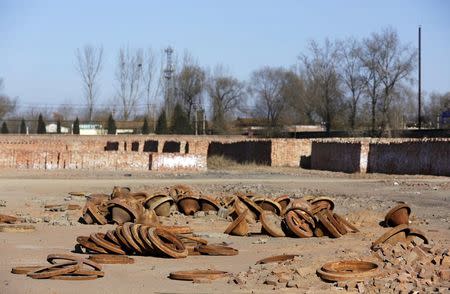 Debris is pictured at a closed brick factory building on the outskirts of Beijing, China, January, 18, 2016. REUTERS/Jason Lee