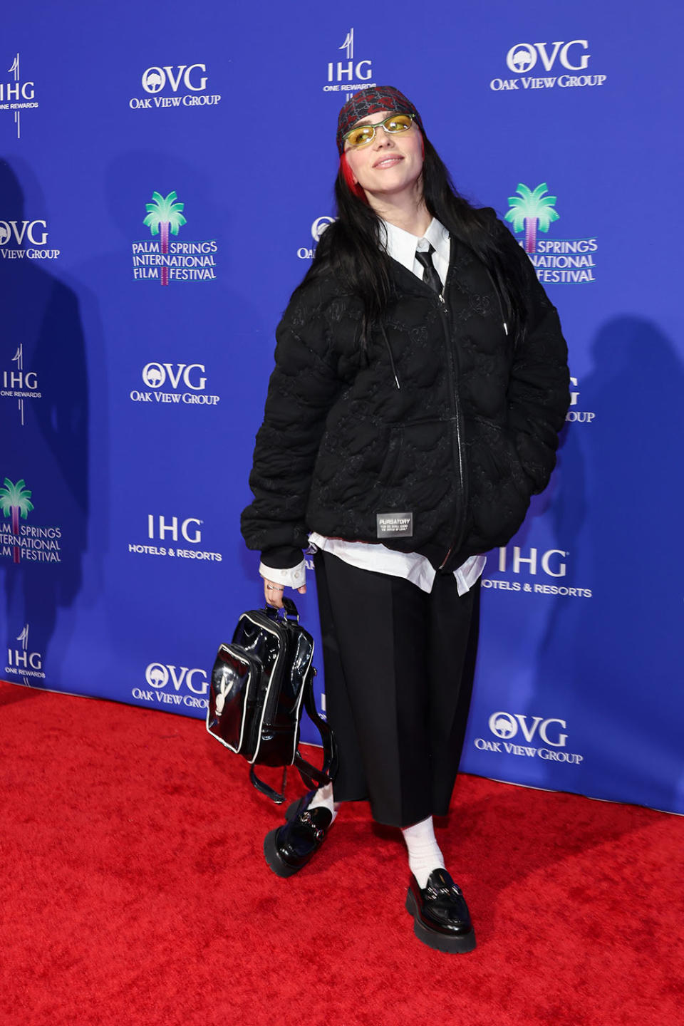 Billie Eilish, Finneas, loafers,Annual Palm Springs International Film Awards, hoodie, preppy