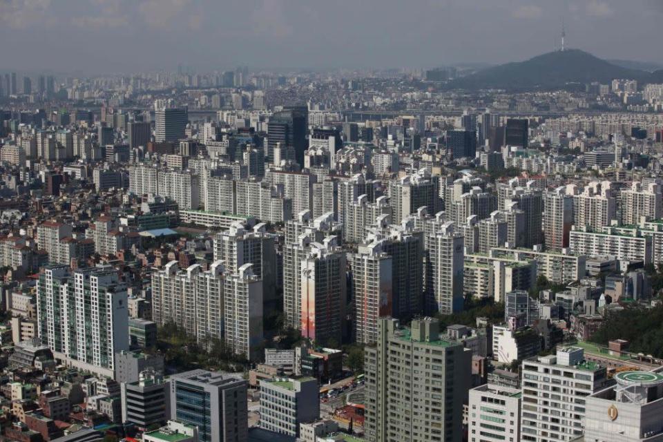 Part of Gangnam area is seen in Seoul. Gangnam is the most upmarket neighbourhood in the South Korean capital. Known as Seoul's "Beverly Hills", its streets are lined with designer-brand shops and trendy bars and restaurants.