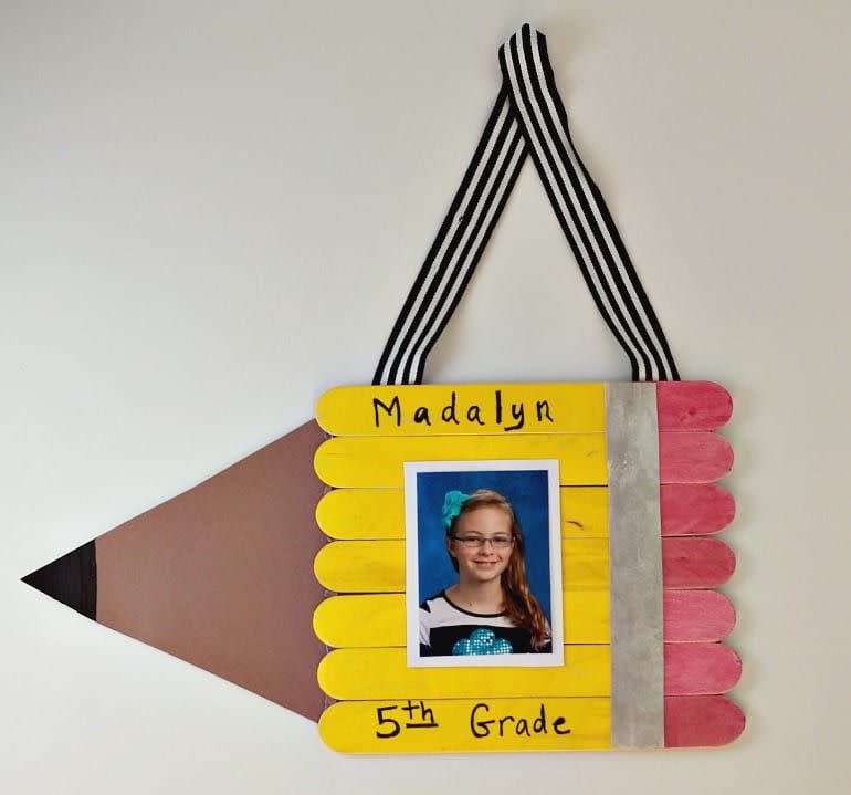 <p>These pencil picture frames are great for showing your students their seating assignments or to help them identify which cubby is theirs.</p><p>Get the <strong><a href="https://www.thriftynorthwestmom.com/diy-pencil-picture-frame-for-school-photos/" rel="nofollow noopener" target="_blank" data-ylk="slk:Pencil Picture Frame tutorial;elm:context_link;itc:0;sec:content-canvas" class="link ">Pencil Picture Frame tutorial</a> </strong>at Thrifty Northwest Mom.</p><p><a class="link " href="https://www.amazon.com/Ad-Tech-Mini-Hi-Temp-Combo-White/dp/B01FIJPPN4?tag=syn-yahoo-20&ascsubtag=%5Bartid%7C10070.g.3123%5Bsrc%7Cyahoo-us" rel="nofollow noopener" target="_blank" data-ylk="slk:SHOP HOT GLUE GUN;elm:context_link;itc:0;sec:content-canvas">SHOP HOT GLUE GUN</a> </p>