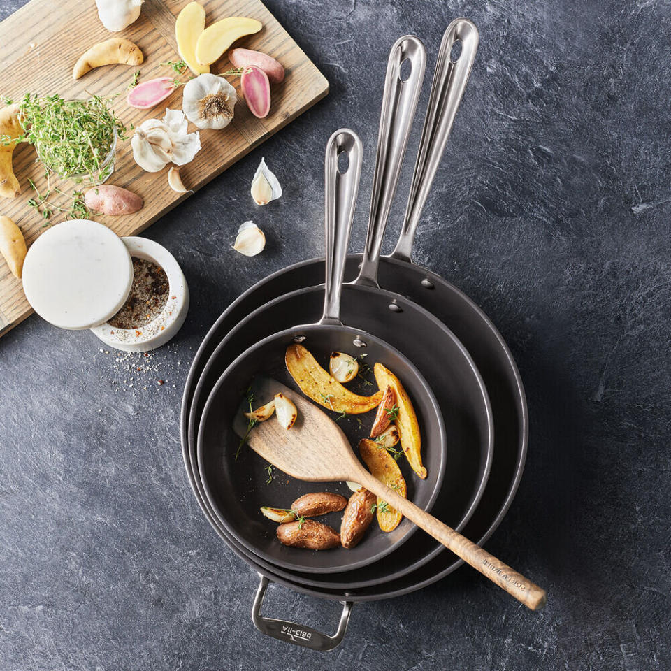 There are <a href="https://www.huffpost.com/entry/early-black-friday-deals-on-cookware-cuisinart-le-creuset-calphalon_l_5fa96698c5b64c88d4037475" target="_blank" rel="noopener noreferrer">tons of cookware deals to gobble up</a> before Thanksgiving. And this <a href="https://fave.co/36D0NiA" target="_blank" rel="noopener noreferrer">set of skillets</a> will help out around the kitchen, since you can use them on the stovetop and oven. They come in three different sizes. <a href="https://fave.co/36D0NiA" target="_blank" rel="noopener noreferrer">Originally $225, get it now for $140 at Sur La Table</a>. 