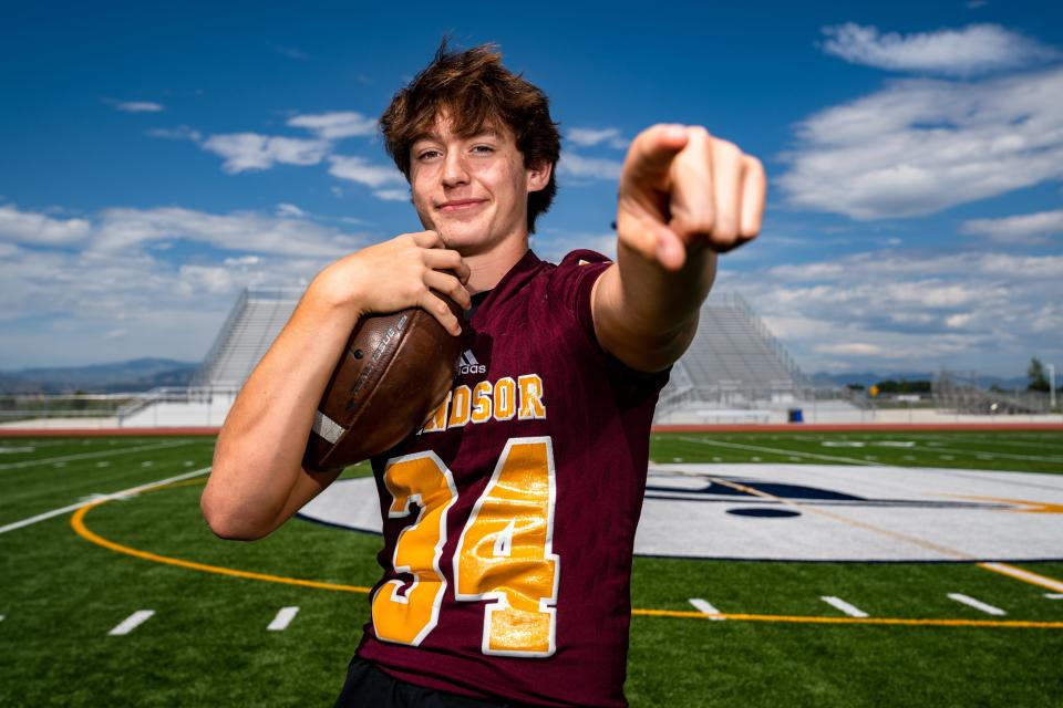 Windsor's Brady Lichtenberg is photographed at the Coloradoan's high school football Media Day at PSD Stadium on August 1, 2023.