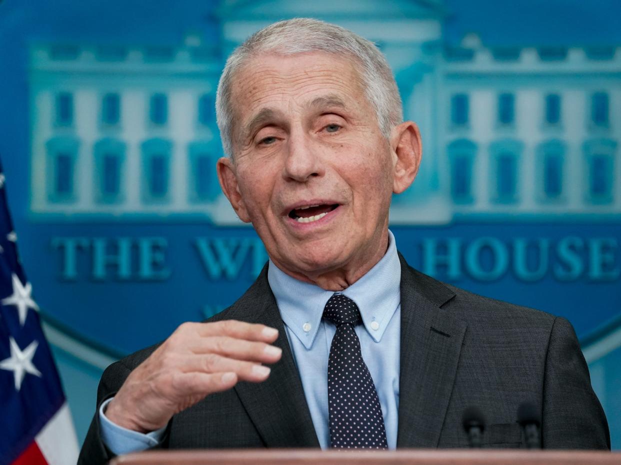 Dr. Anthony Fauci, director of the National Institute of Allergy and Infectious Diseases, speaks during a press briefing at the White House, Tuesday, November 22, 2022, in Washington.