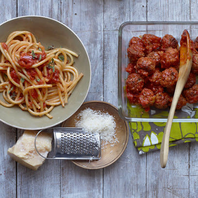 italian meatballs spaghetti parmesan