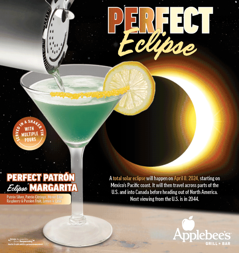The Perfect Eclipse Margarita is available until April 14 at participating Applebee's restaurants.
