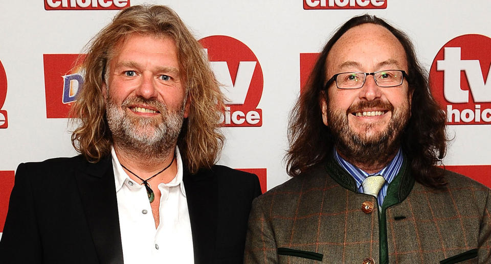 Simon 'Si' King and David Myers (Right), The Hairy Bikers, arrive at the TV Choice Awards 2012 at the Dorchester hotel in London. (Ian West/PA Archive/PA Images)