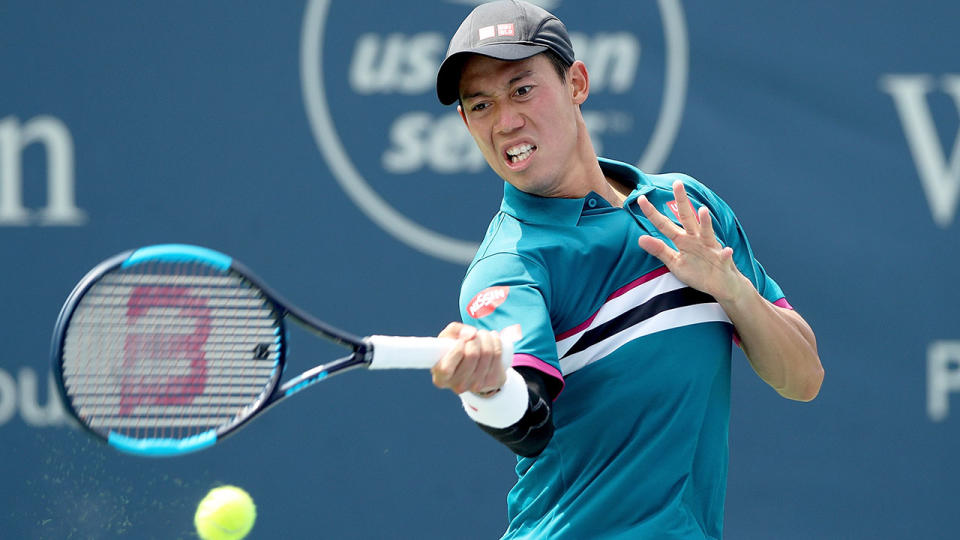 Seen here, Kei Nishikori in action during a hardcourt match in the United States.
