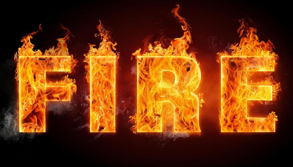 Get more from Photoshop AI tutorial; the word fire on fire
