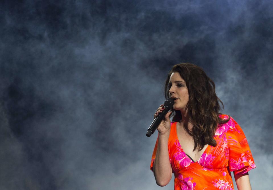 Singer Lana Del Rey performs at the Coachella Valley Music and Arts Festival in Indio