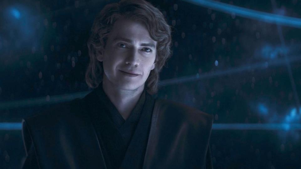 Hayden Christensen as Anakin Skywalker smiles on Ahsoka