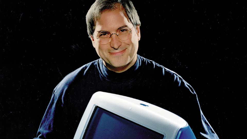 Steve Jobs with the iMac G3 in 1999, following the release of the computer in five new colors. - Apple/ZUMAPRESS.com