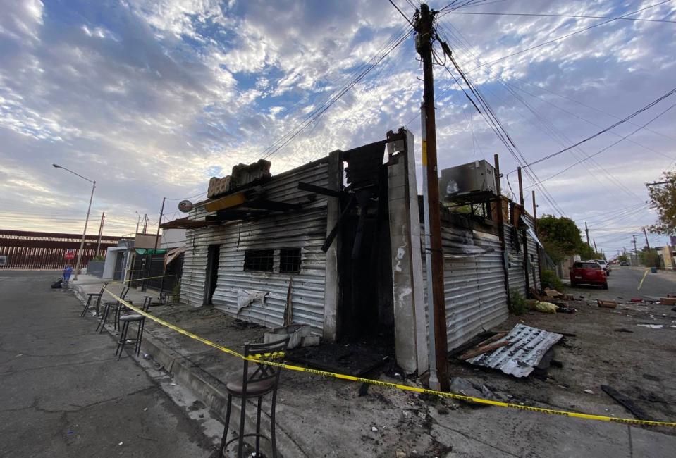 Eleven people died when a bar was intentionally burned in the town of San Luis Rio Colorado, Sonora state, Mexico on July 22, 2023 (La Tremenda Cosa/AFP via Getty)