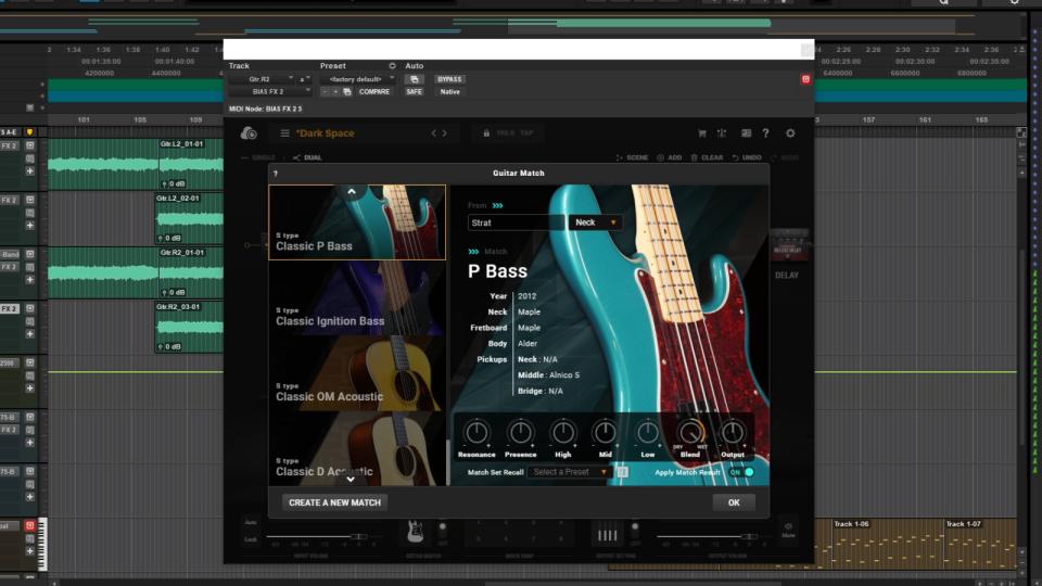 Guitar Match feature on Positive Grid BIAS FX 2