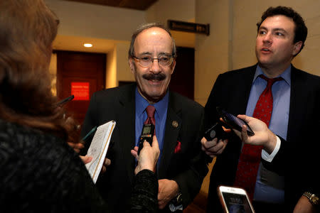 House Foreign Relations Committee Democratic Ranking member Rep. Eliot Engel (D-NY) speaks with reporters after a closed intelligence briefing with CIA Director Gina Haspel on the death of Saudi dissident Jamal Khashoggi on Capitol Hill in Washington, U.S., December 12, 2018. REUTERS/Yuri Gripas