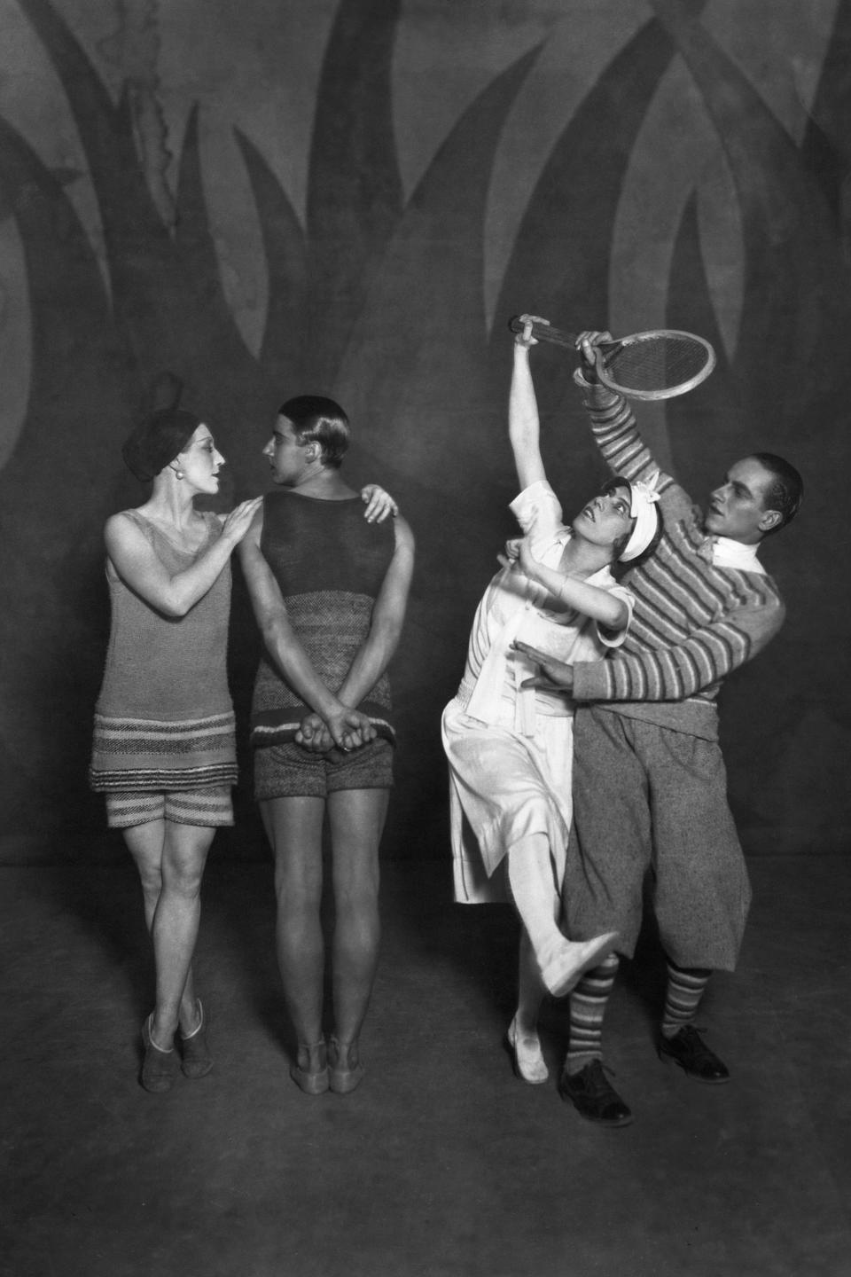 Costumes by Coco Chanel for Le Train Bleu, 1924.