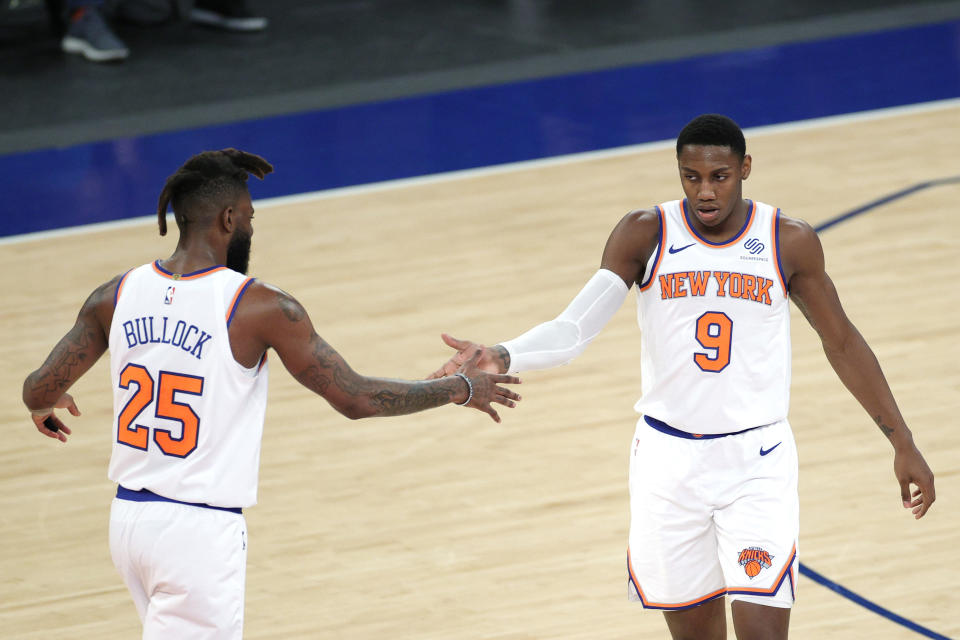 Reggie Bullock and RJ Barrett are part of the Knicks revival. (Sarah Stier/Getty Images)