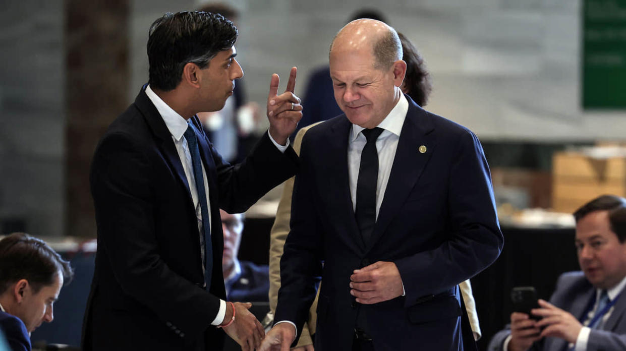 German Chancellor Olaf Scholz and UK Prime Minister Rishi Sunak. Stock photo: Getty Images