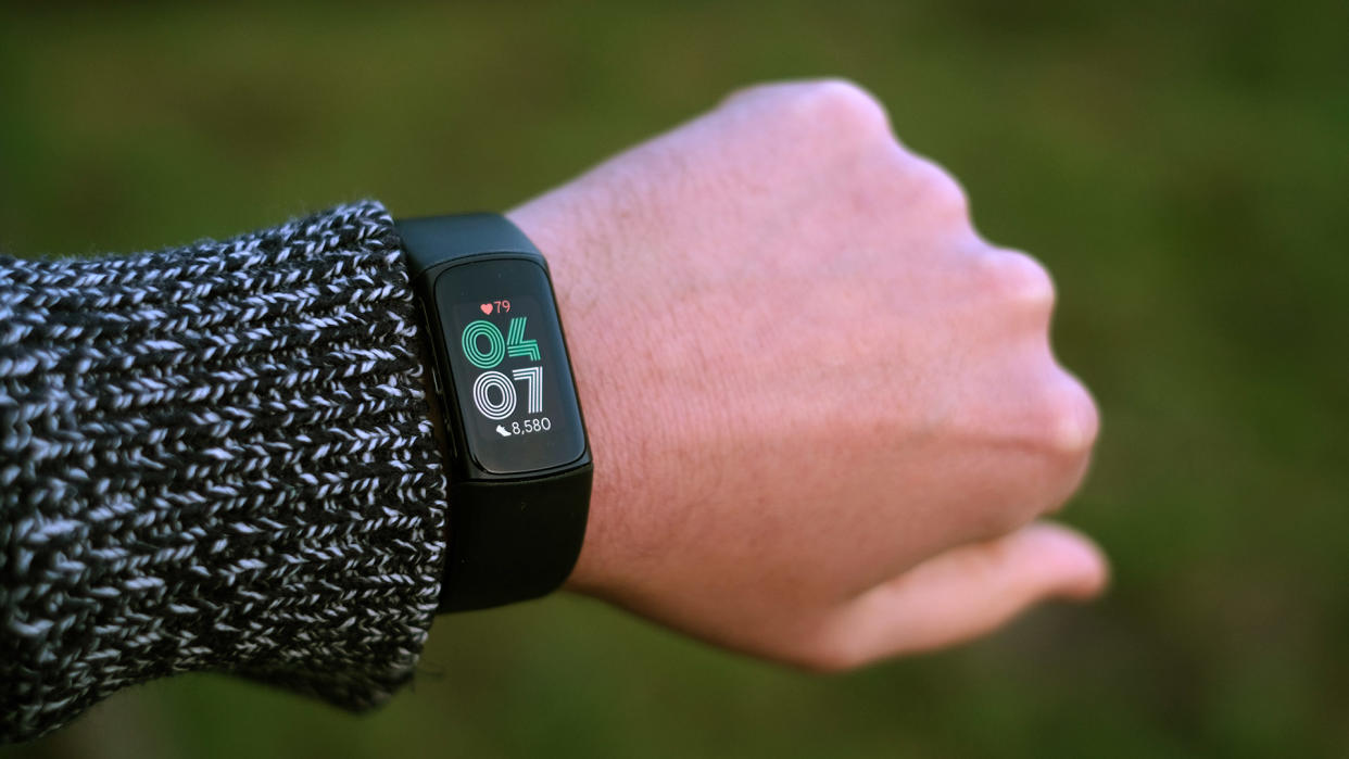  Fitbit Charge 6 worn on the wrist. 