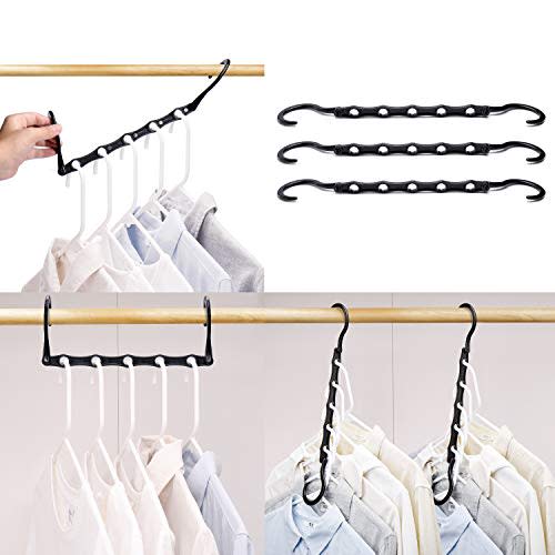 HOUSE DAY Black Magic Hangers Space Saving Clothes Hangers Organizer Smart Closet Space Saver Pack of 10 with Sturdy Plastic for Heavy Clothes (Amazon / Amazon)