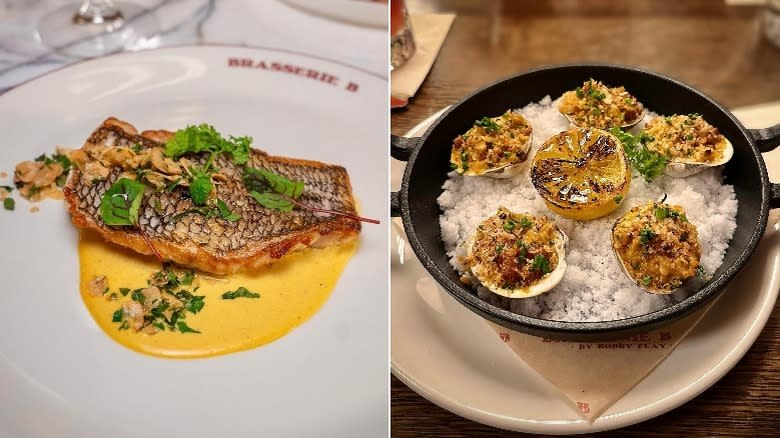 seafood dishes at Brasserie B